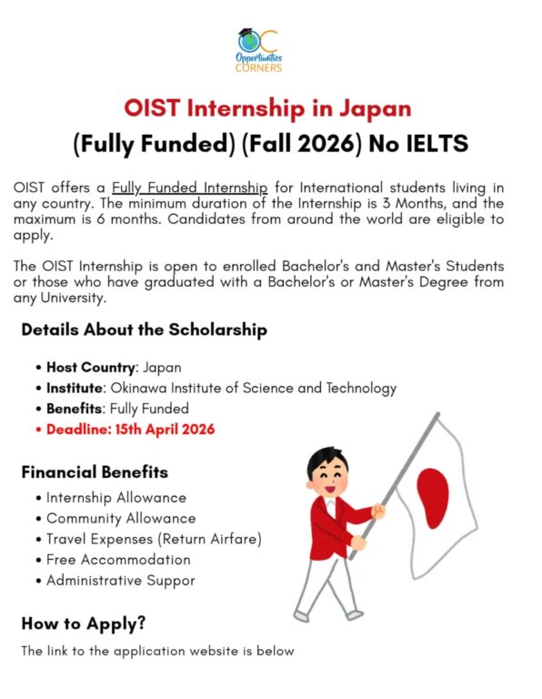OIST Internship in Japan (Fully Funded) (Fall 2026)