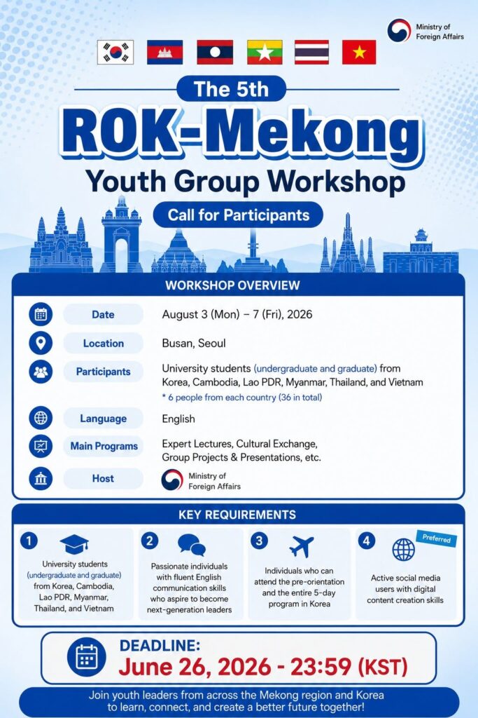 ROK-Mekong Youth Group Workshop – FULLY FUNDED