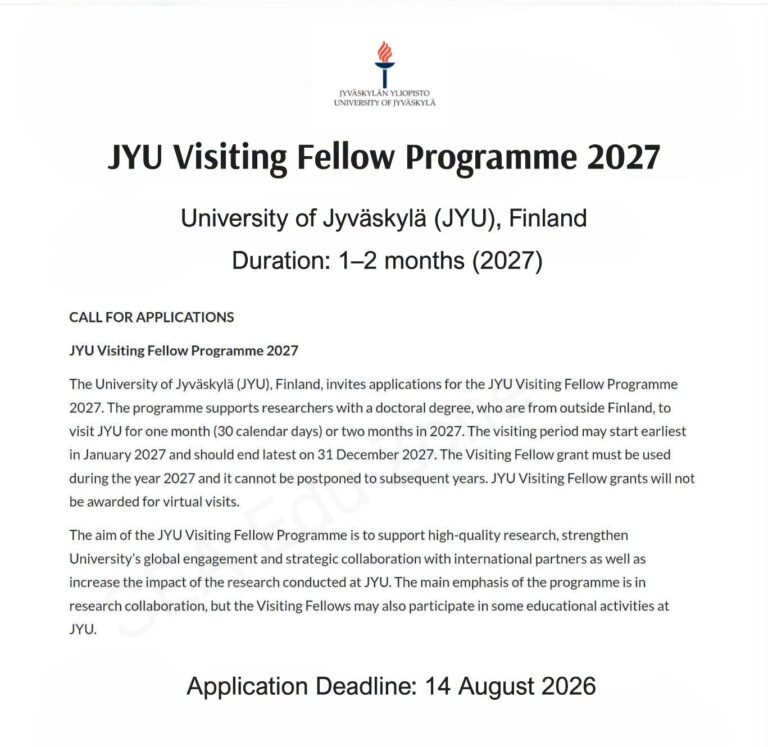 Fully Funded Visiting Fellow P...